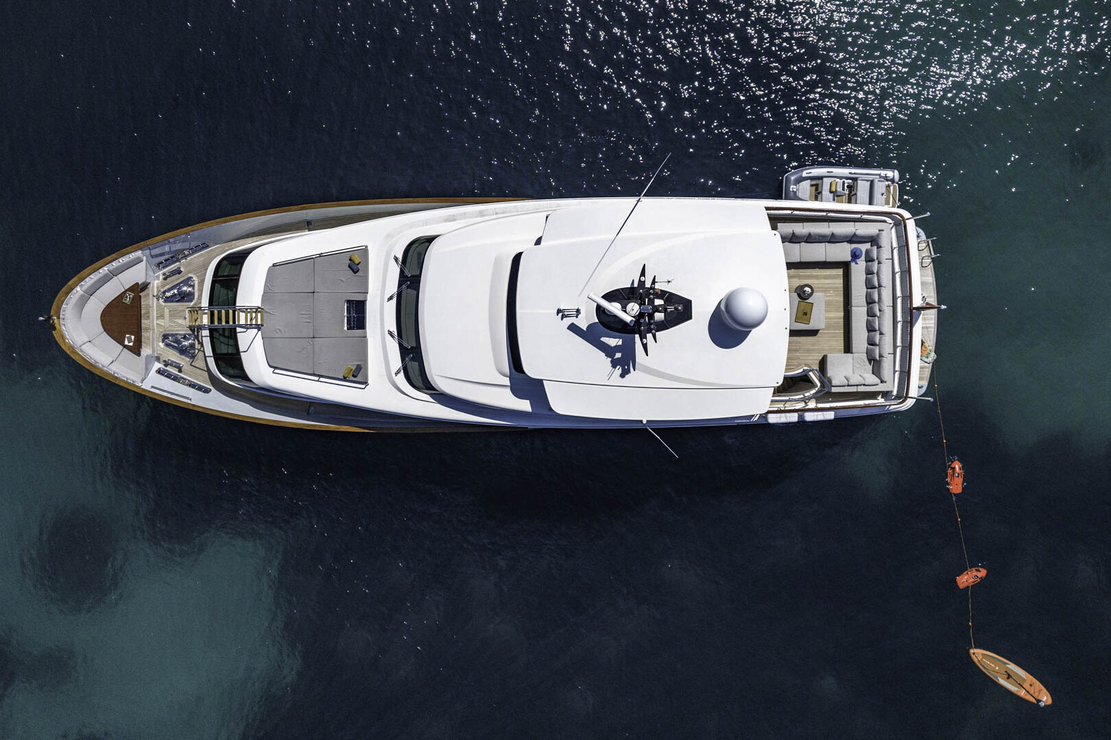 Luxury yacht VALENTINA II view from the top