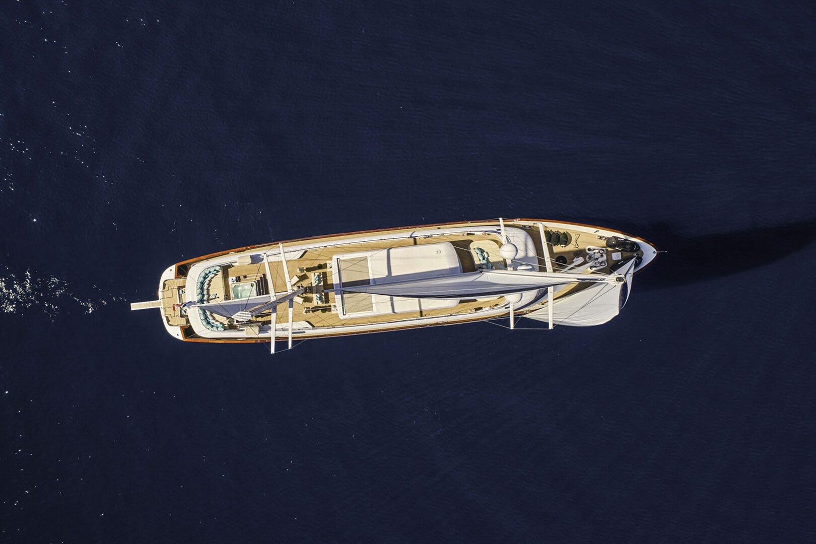 Luxury sailing yacht OMNIA aereal view