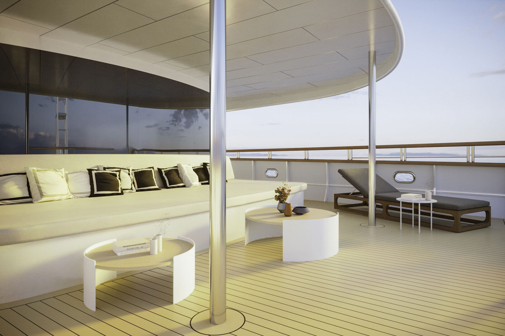 Luxury yachts Aetherna 2. deck lounge