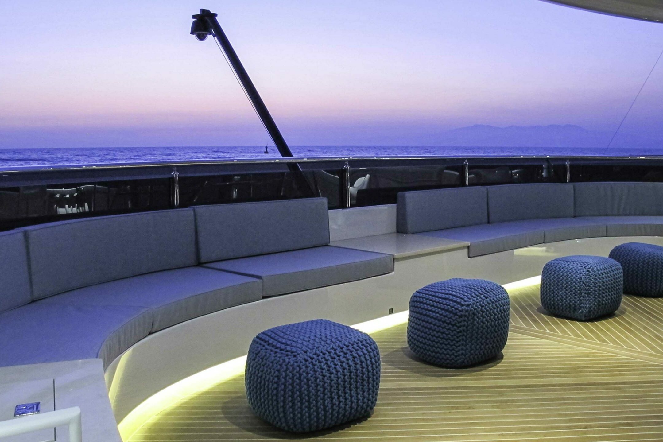 Luxury yacht QUARANTA deck lounge area
