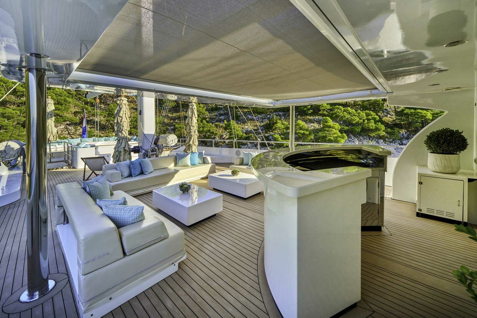 Luxury sailing yacht OMNIA upper deck aft