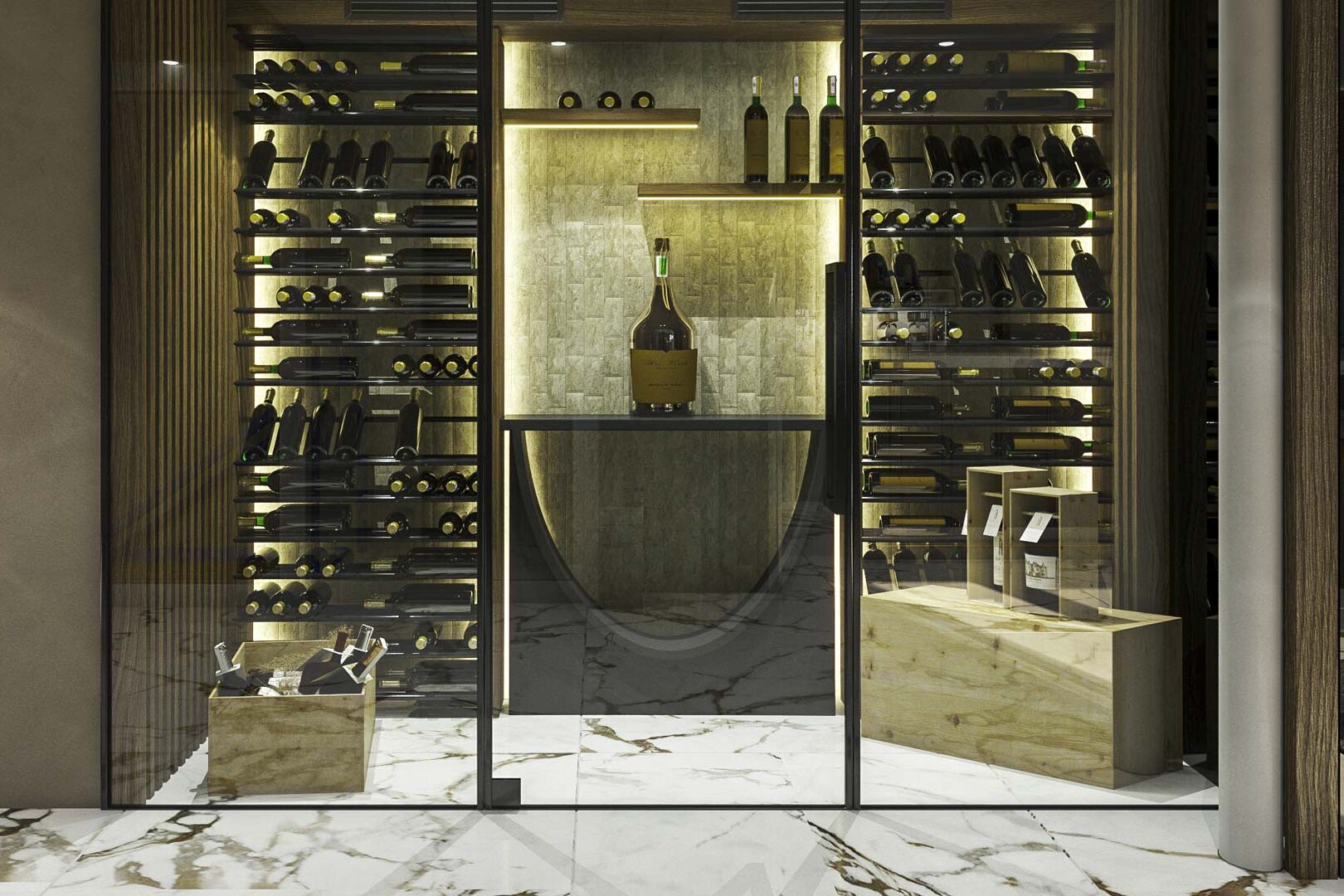 Aetherna salon wine cellar