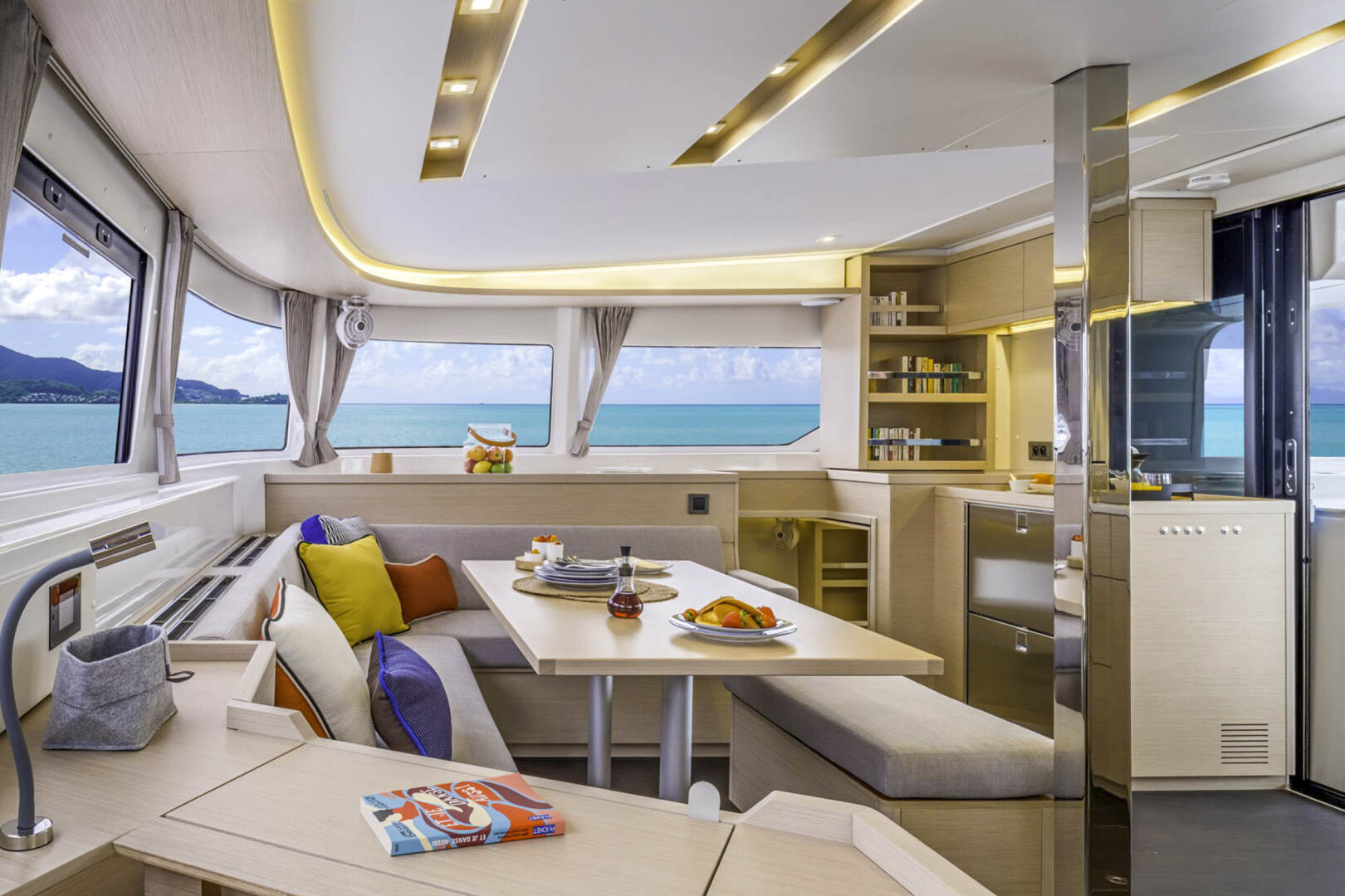 Lagoon 46 salon starboard side