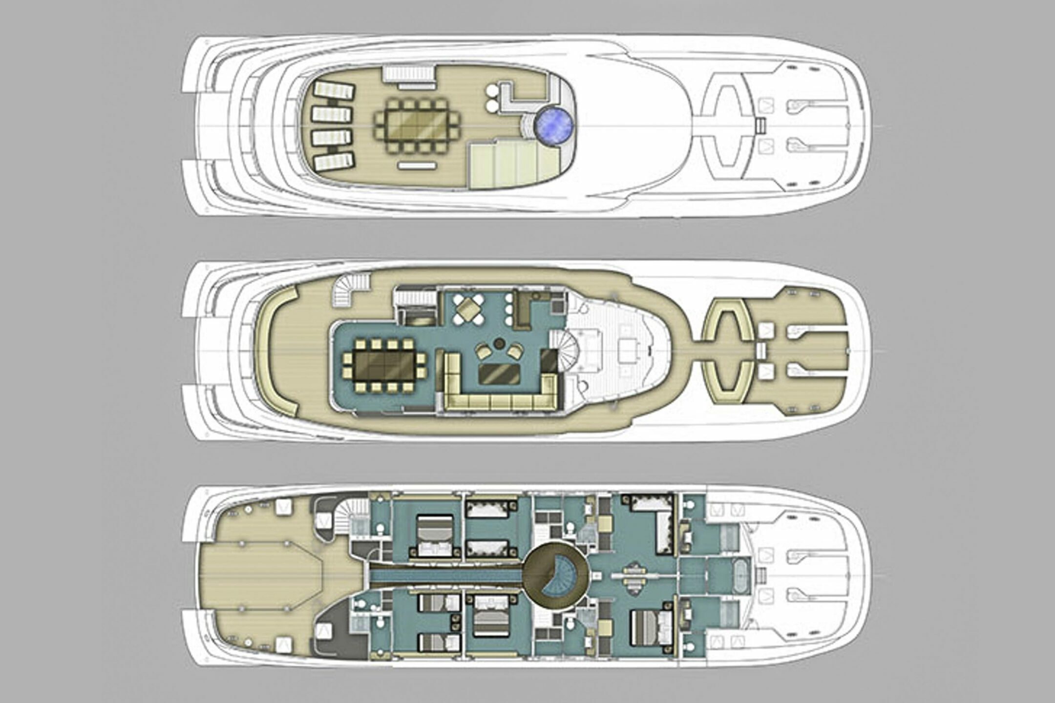 Luxury yacht QUARANTA layout