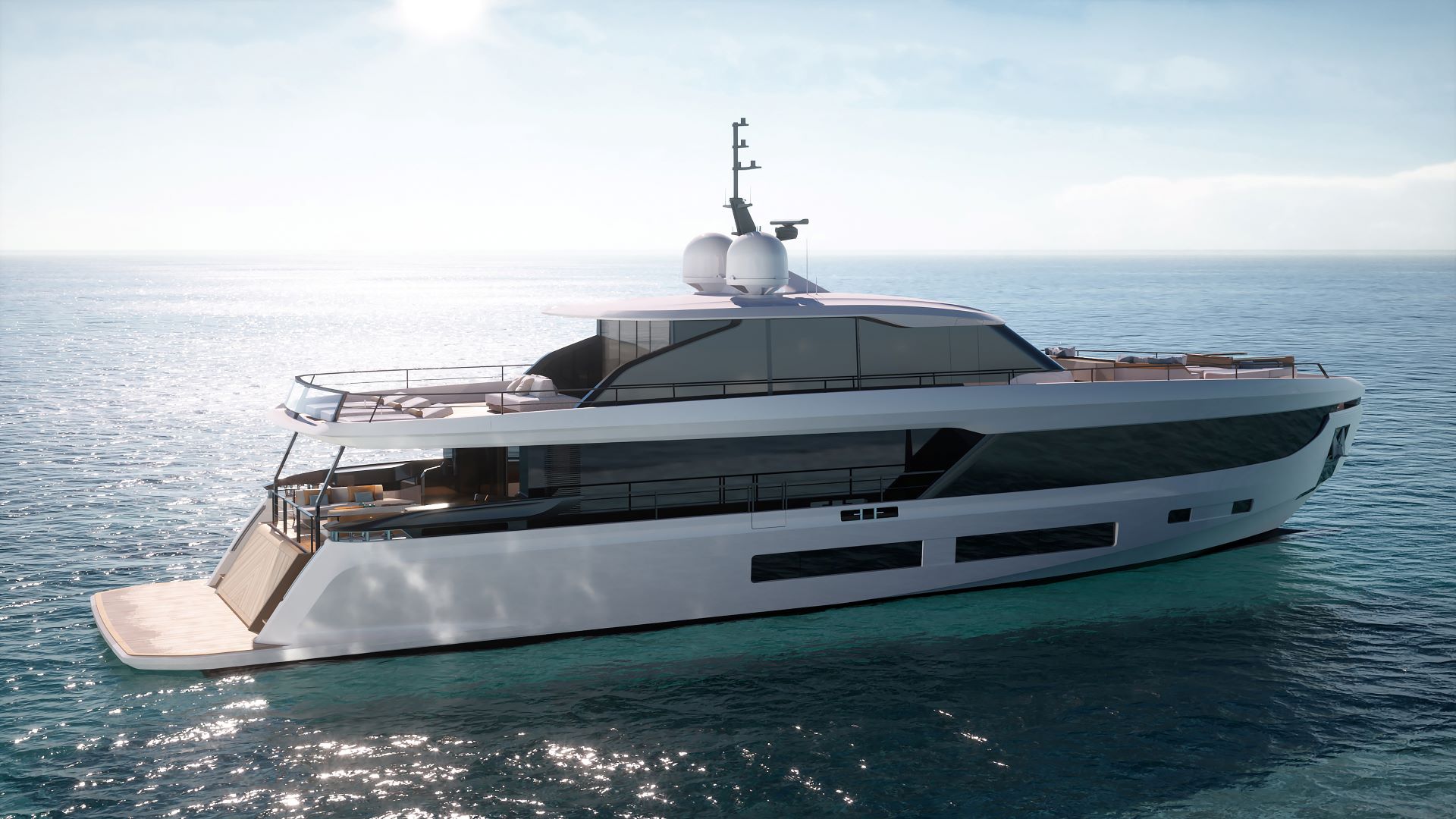 superyacht Azimut Grande 30M side view