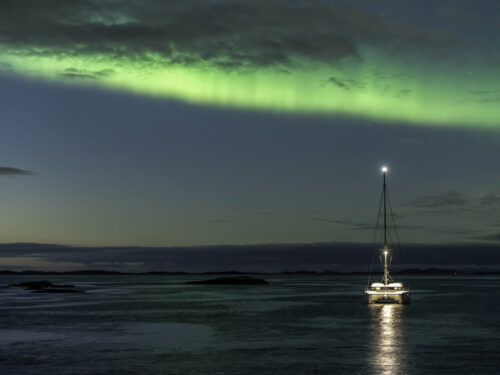 Luxury catamaran Lagoon 51 AURORA SAILING unforgettable Aurora Borealis experience