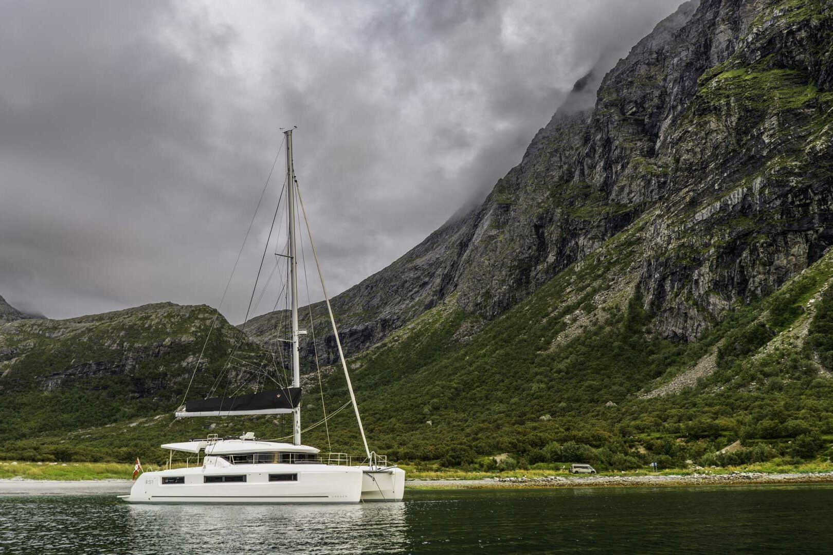 Luxury catamaran Lagoon 51 AURORA SAILING on anchor