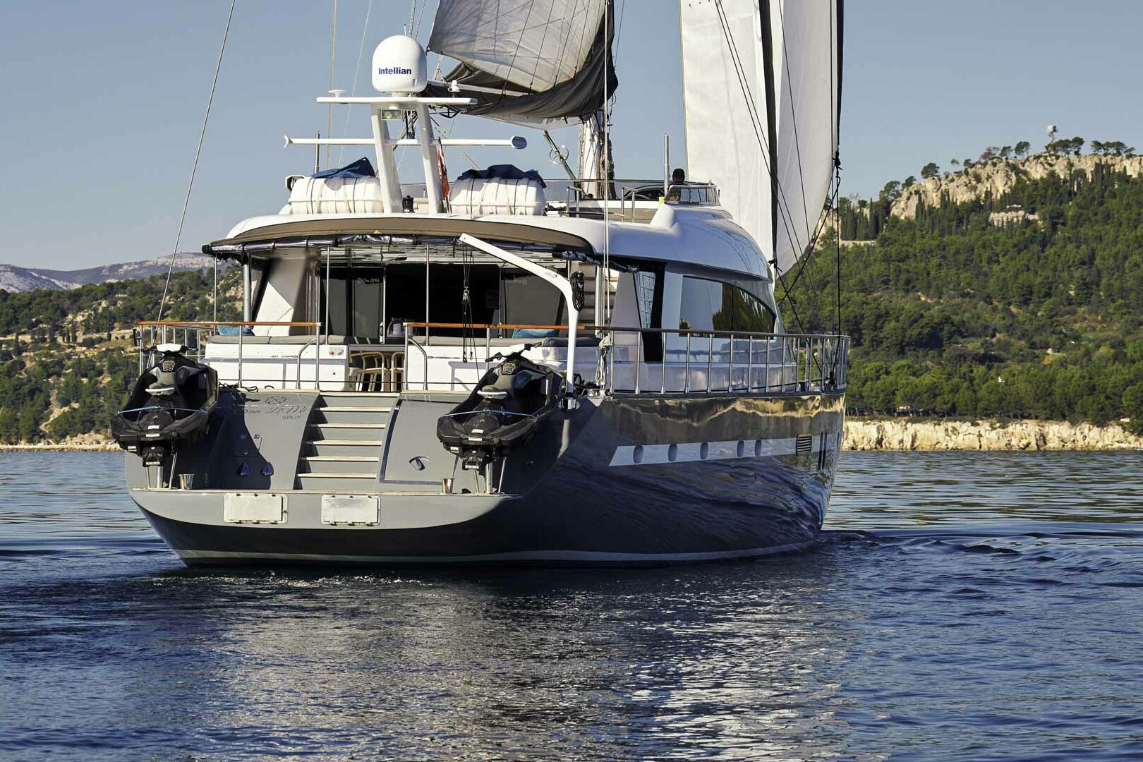 Luxury sailing yacht San Limi stern view