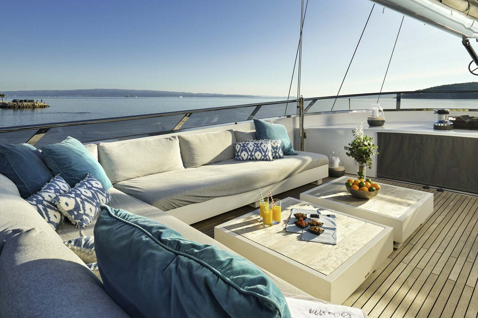 Luxury sailing yacht San Limi deck seating area