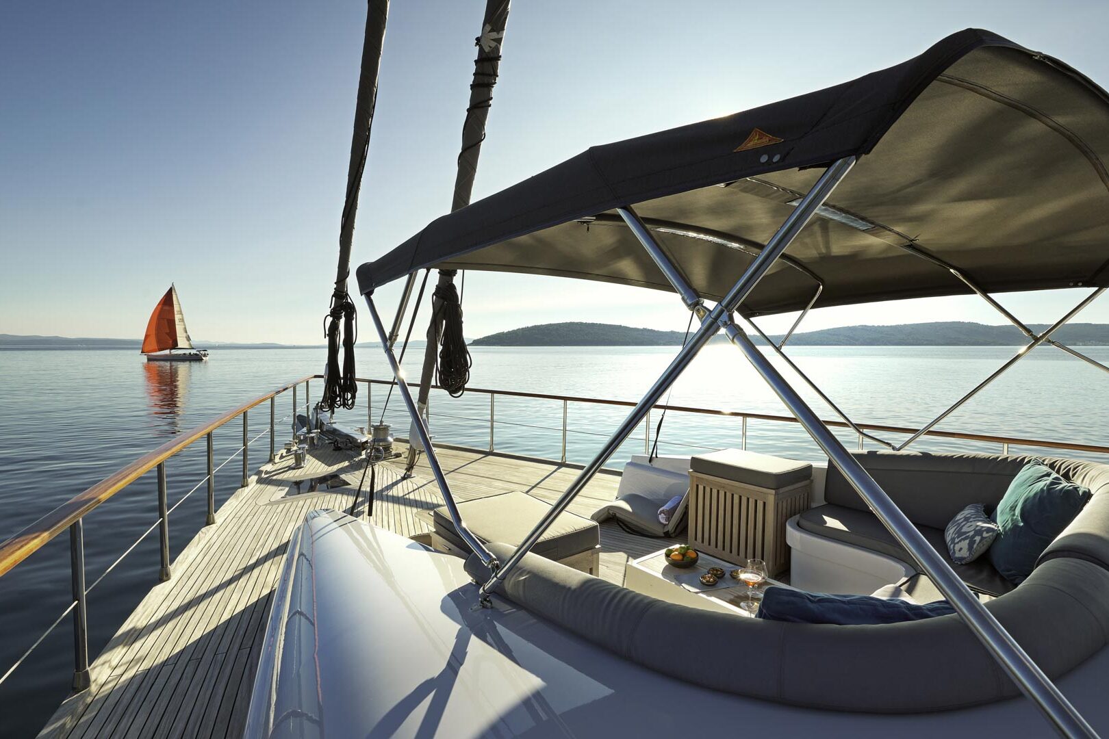 Luxury sailing yacht San Limi bow view