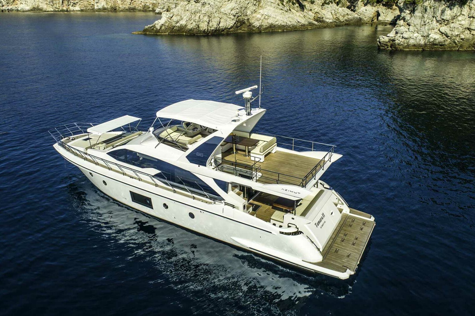 Luxury yacht Tamara II aereal