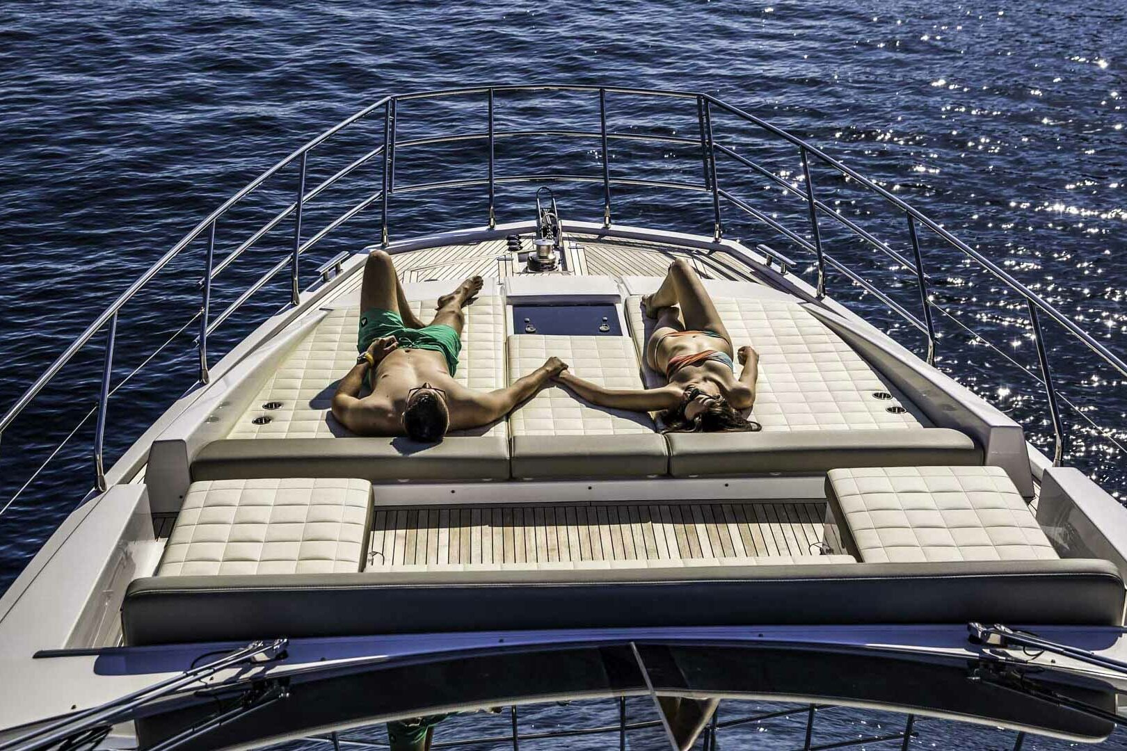 Luxury yacht Tamara II front sunbathing area