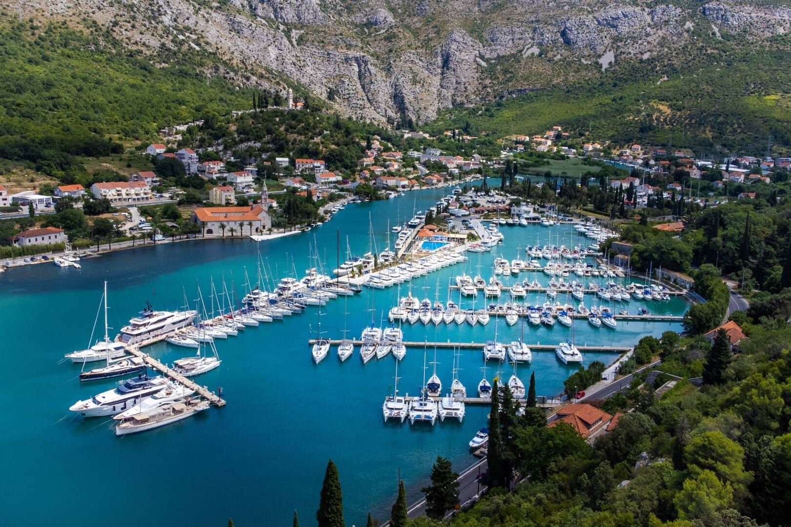 Yacht marinas Croatia, ACI Dubrovnik aerial view