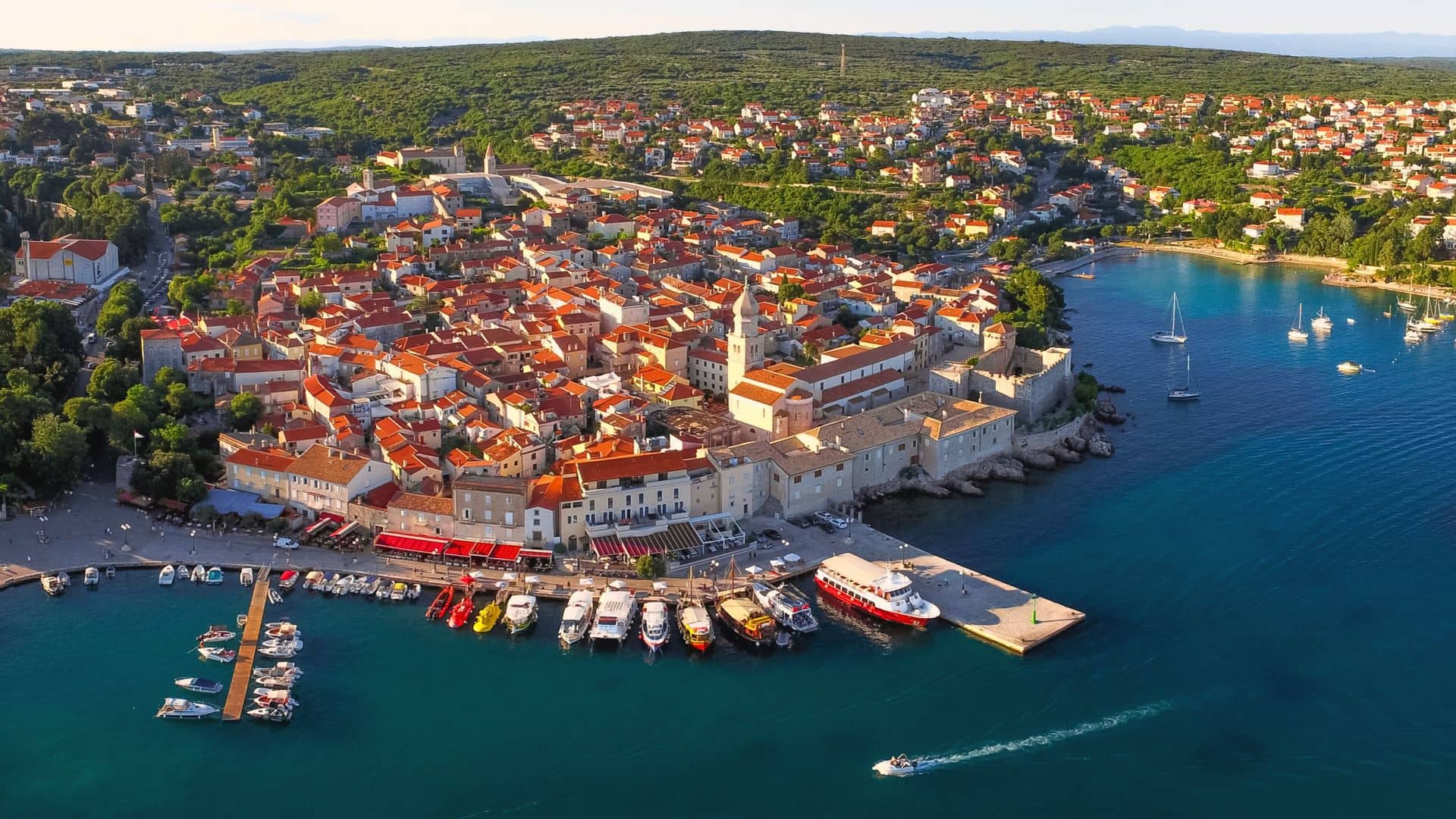 town krk, aerial view