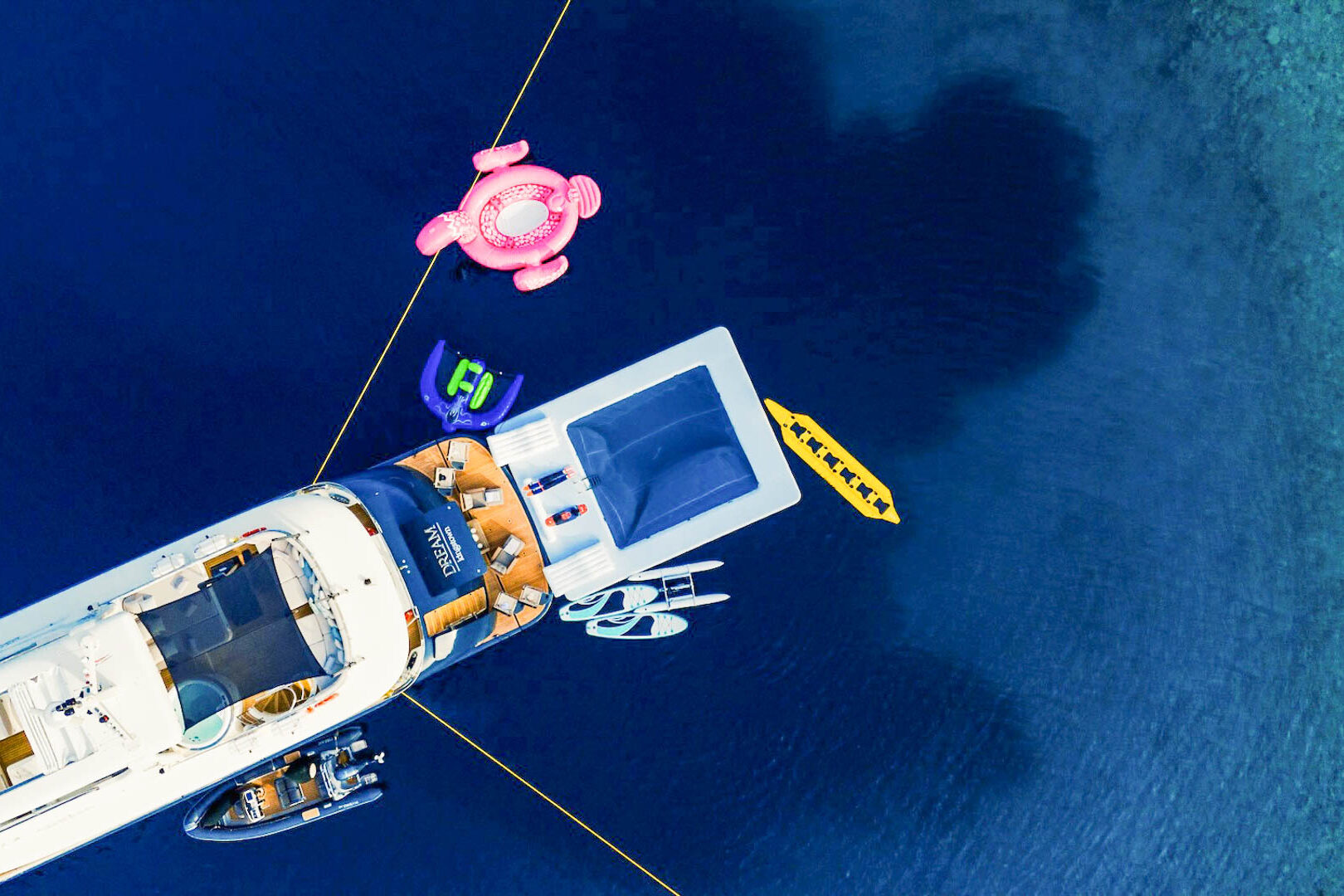 Luxury yacht Dream watertoys view