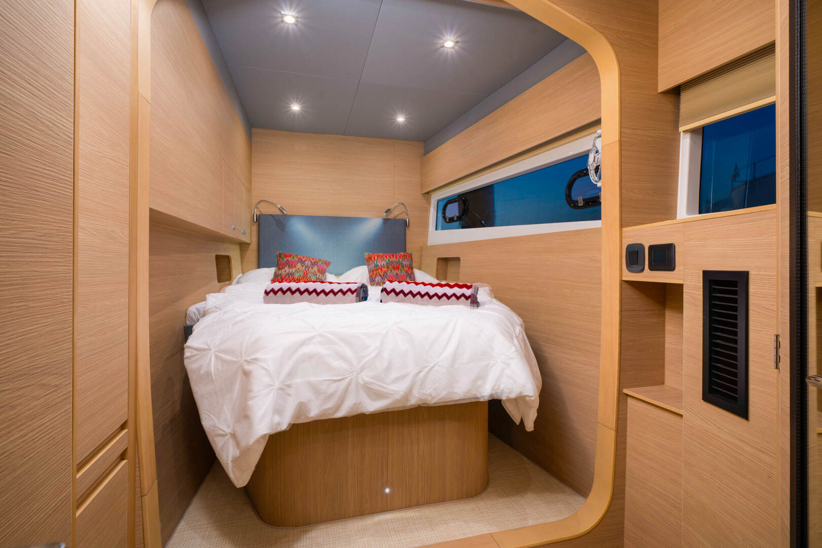 Port side cabin aboard the luxury Aquila 54 'By my side' catamaran.